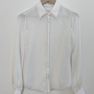 Frame Women's White Silk Western Shirt Size Small